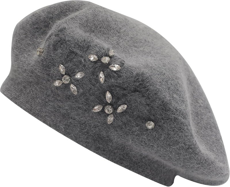 ZLYC Womens French Beret hat, Reversible Solid Color Mosaic Warm Beret Cap for Girls - Image 1